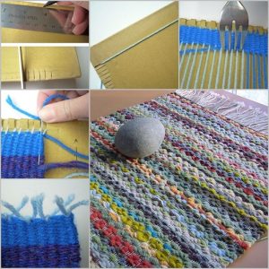 Handmade woven rugs how to diy woven rug with cardboard and fork VASHBIY