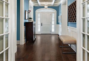 hardwood flooring ideas deep-tone engineered wood flooring in a formal foyer. CDXUKHP