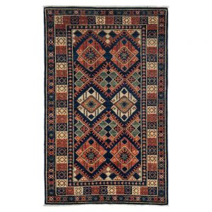 imara rust indigo woven wool tribal rug - 4u00271 x 6u00276 | kathy QCCVYWQ