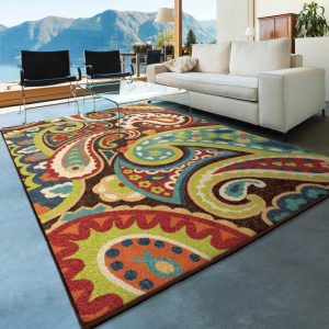 indoor rugs amazon.com: orian rugs indoor/outdoor paisley monteray multi area rug (5u00272 OVXPRMR