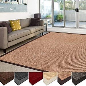 large living room rugs casa pura sisal rug | 100% natural fiber area rug | non-skid eco-friendly PMYIKUX