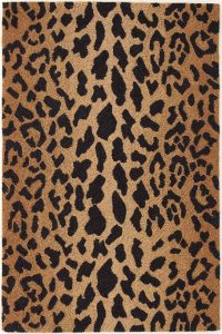 leopard rug leopard wool micro hooked rug KBRHFZR