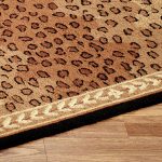 leopard rug runner black brown UCEJOVG