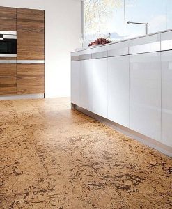 modern kitchen with textural cork floors UFYHSWV