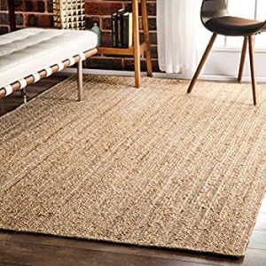 natural rugs nuloom natural hand woven rigo jute rug area rug, ... DKVMIMJ