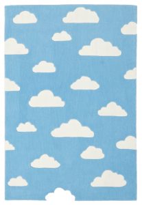 neverland blue u0026 white clouds kids rug ERTWNGJ