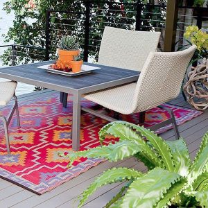 Patio rug orange and violet JLAOOYZ