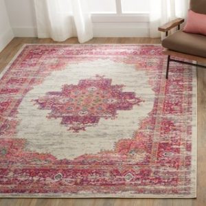 pink area rugs porch u0026 den greenpoint dobbin ivory/ fuchsia area rug - 8u0027 ... EEOQHFP