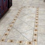 porcelain tile flooring gray tile floor with inset diamond mosaic MIVFFQZ