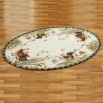 rooster and hens oval rug VRAYTYQ