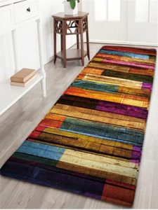 Rug carpet colorful stripes wood grain flannel rug KQWAWJB