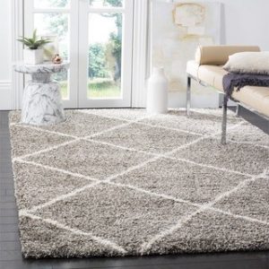 shag area rug safavieh hudson diamond shag grey/ ivory rug - 8u0027 ... VMWIFUH