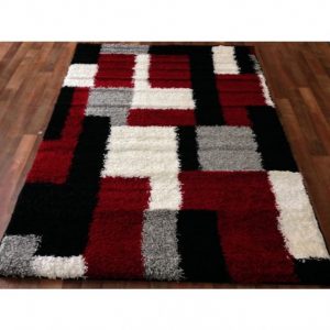 shaggy rug pattern black modern blocks shaggy area rug black white gray red blocks pattern EVBWAMF