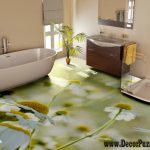 stylish bathroom floor 3d bathroom floor murals designs, floral self-leveling floors for bathroom  flooring ideas CNFKRVM