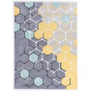 yellow and grey modern rug LQPRKOT