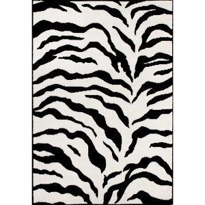 zebra print rugs amazon.com: zebra animal skin print modern carpet black area rug, 3 feet 11 FSVKCYA