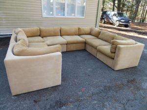 Wonderful 8 Piece Milo Baughman Curved Seat Sectional Sofa Mid