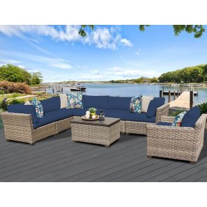 TK Classics Monterey 8 Piece Sectional Seating Group with Cushions