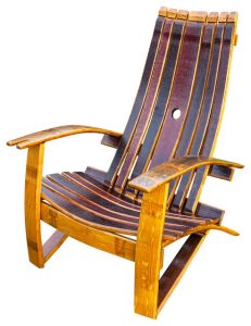 Wine Barrel Adirondack Chair With Cover - Rustic - Adirondack Chairs