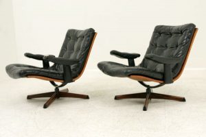 Leather Swivel Lounge Chairs