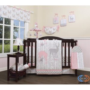 Harriet Bee Three Lakes Baby Girl Deer Family Nursery 13 Piece Crib