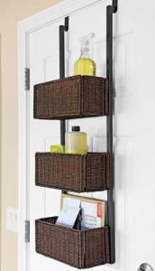 Behind the door bathroom storage baskets | Baby Steaple's Corner in