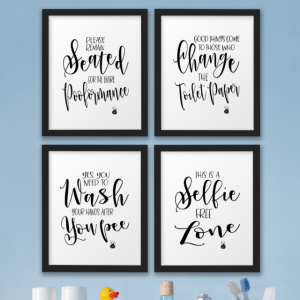 The John Funny Bathroom Wall Decor Signs/Quotes Set Art Prints