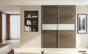 Bedroom Wardrobes,Wood Grain Melamine Sliding Wardrobe - oppeinhome.com