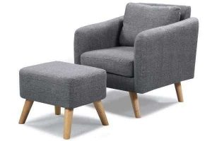 Best Fabric Armchairs Of Longdon Charcoal Fabric Armchair and