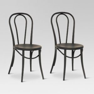 Emery Metal Bistro Chair - Matte Black (Set Of 2) - Threshold™ : Target