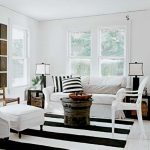 Black and White Striped Rug - Cottage - living room - Schappacher White