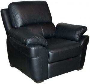 Furniture Link Monzano Leather Fixed Armchair Black - Leather