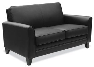 Maggie Series Black Leather Soft Vinyl Loveseat for Office