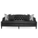Bernhardt Diane Black Leather Sofa | Katzberry Home Decor