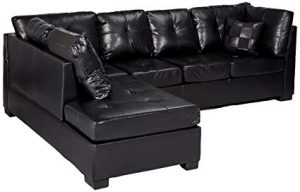 Amazon.com: Darie Sectional Sofa with Left-Side Chaise Black