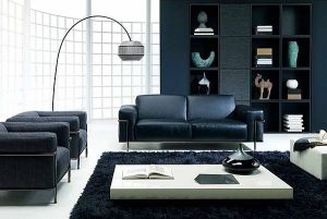 How to decorate a living room using black furniture