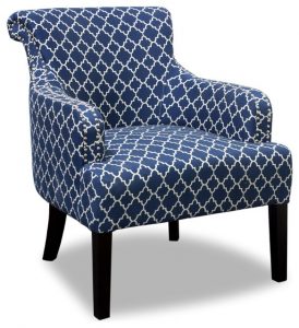 Regency Living Room Accent Chair, Blue and White - Armchairs And