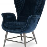 Roul Chair, Blue Velvet - Farmhouse - Armchairs And Accent Chairs
