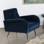 Midnight Blue Occasional Chair with Black Steel Legs