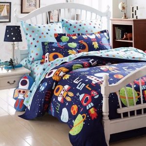 Boys Bedding Sets Space Adventure Bedding Set 100% Cotton Queen Size