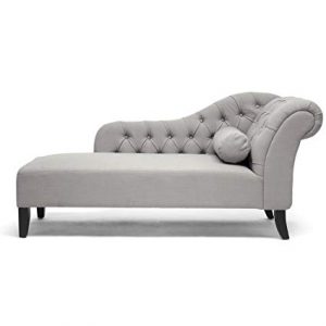 Amazon.com: Baxton Studio Aphrodite Tufted Putty Linen Modern Chaise