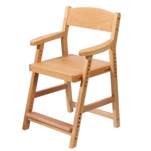 Height Adjsutable Children's Chair Armchair With Oil Finish Kids