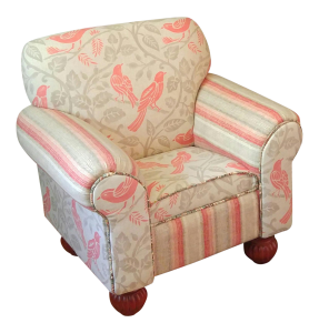 Boho Chic Coral and Beige Children's Armchair | Chairish