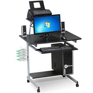 Amazon.com: Yaheetech Mobile Computer Desks with Keyboard Tray