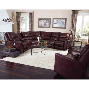 Shop Southern Motion Producer Burgundy Leather Power Reclining