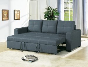 Convertible Sofa Bed Bobkona Living Room Sofa w Pull out Bed Accent