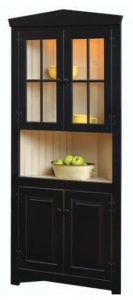 Country Style Corner Hutch with Premium Two-Tone Finish Options