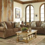 WATFORD - OLD WORLD BROWN CHENILLE SOFA COUCH LOVESEAT SET LIVING