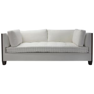 World-Class Custom Sofa With Wood Surround at Arms With Loose Back