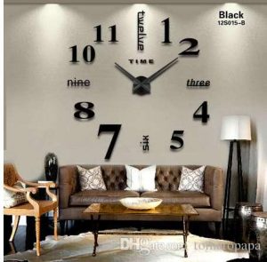 2018 New Home Decoration Big Mirror Wall Clock Modern Design 3D DIY